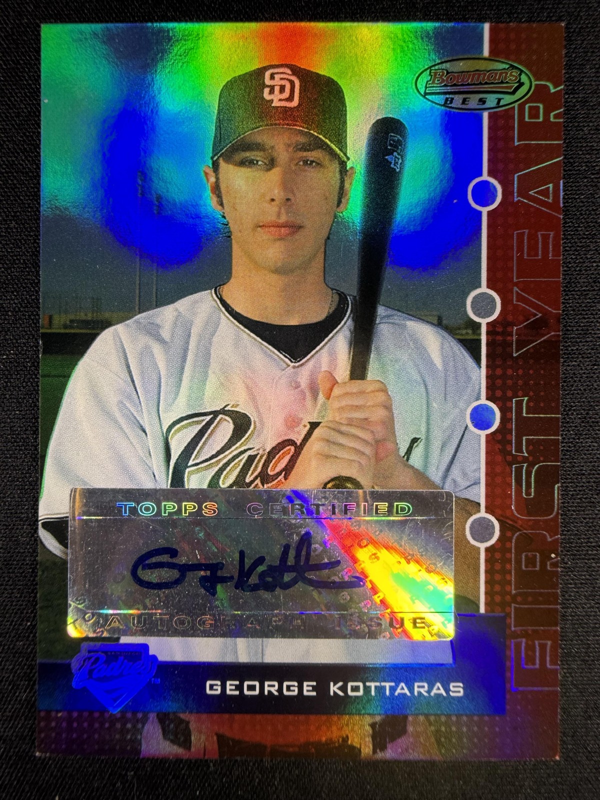 2005 Bowman's Best #133 George Kottaras Red Rookie Autograph Auto /199