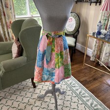 VTG THE LILLY PULITZER Women  s REVERSIBLE PATCHWORK WRAP SKIRT Small