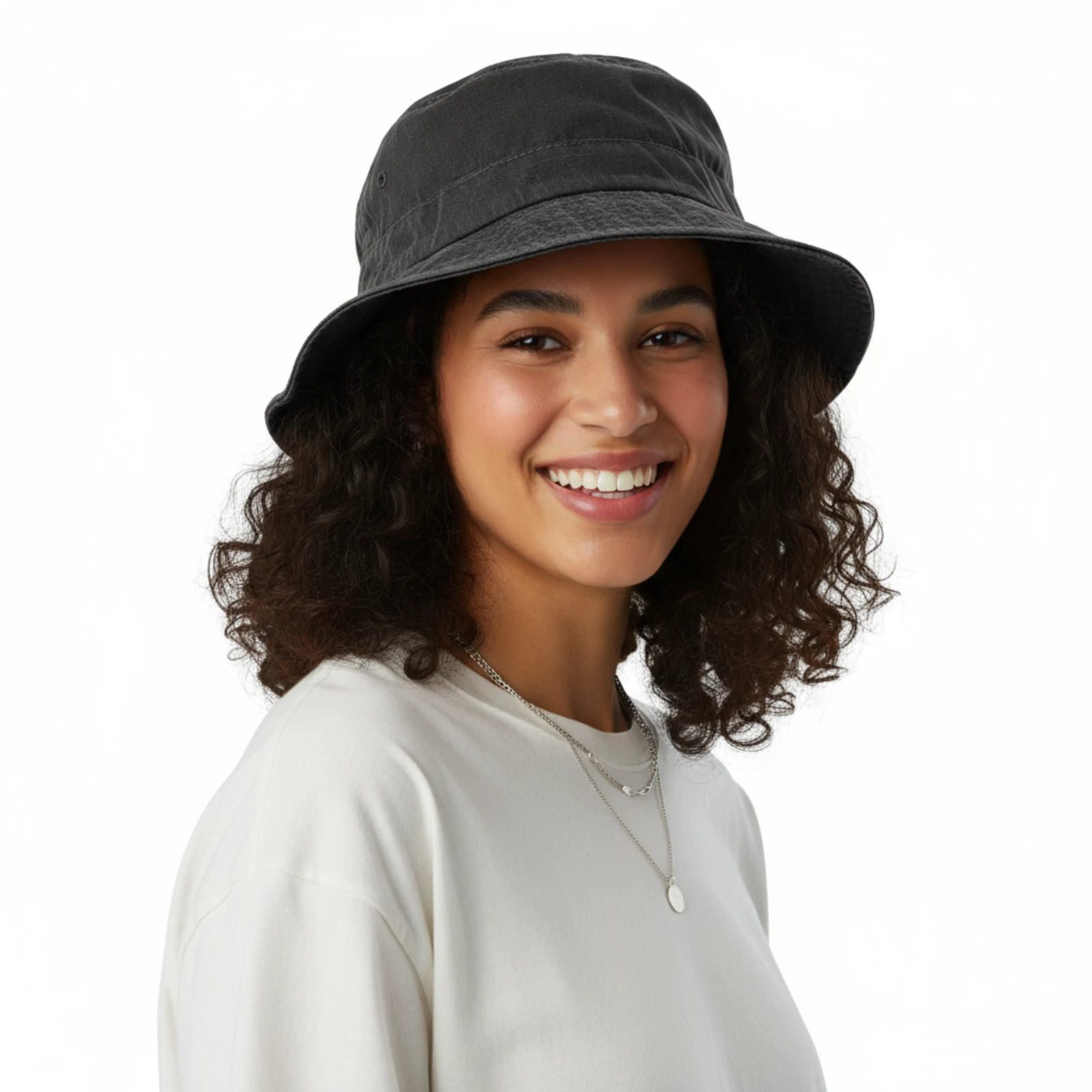 Dolce & Gabbana Men's Cotton-Polyurethane Blend Black Bucket Hat-