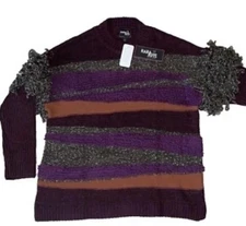 NWT Rara Avis Iris Apfel Sweater Women’s 2XL Shaggy Fringe Loopy Knit Rare *Read