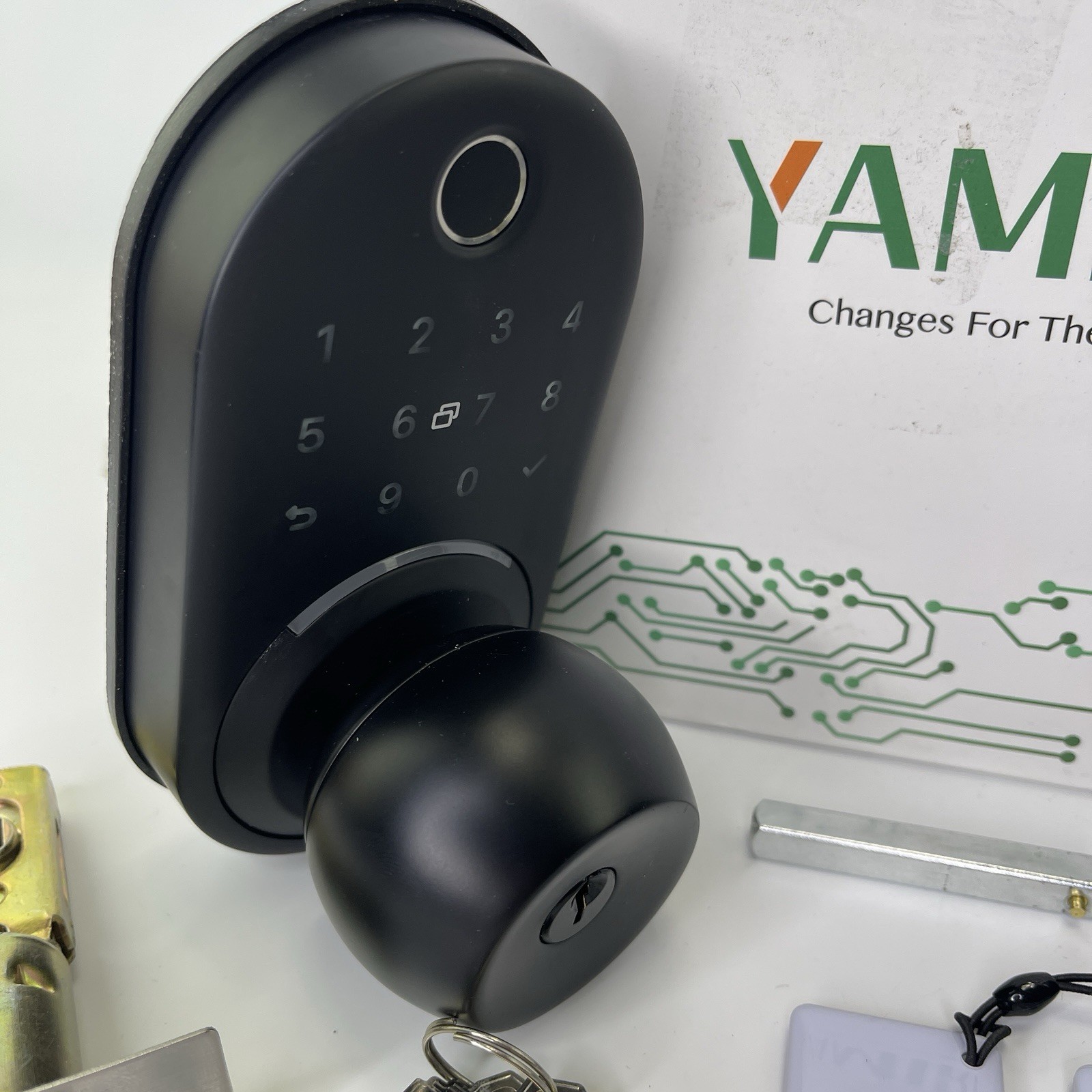 Yamiry Keypad Smart Door Lock with Knob, Keyless Entry Digital, Fingerprint ANSI