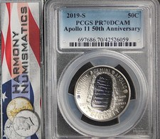 2019-P $1 Apollo 11 50th Anniversary 5oz Silver, DCAM (Proof