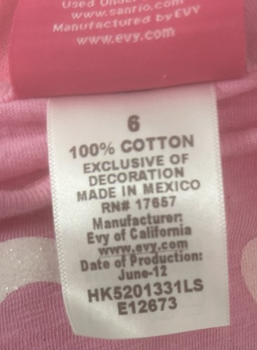 Girls Pink Long Sleeve Hello Kitty Cup Cake Pullover Size 6 - Picture 4 of 4