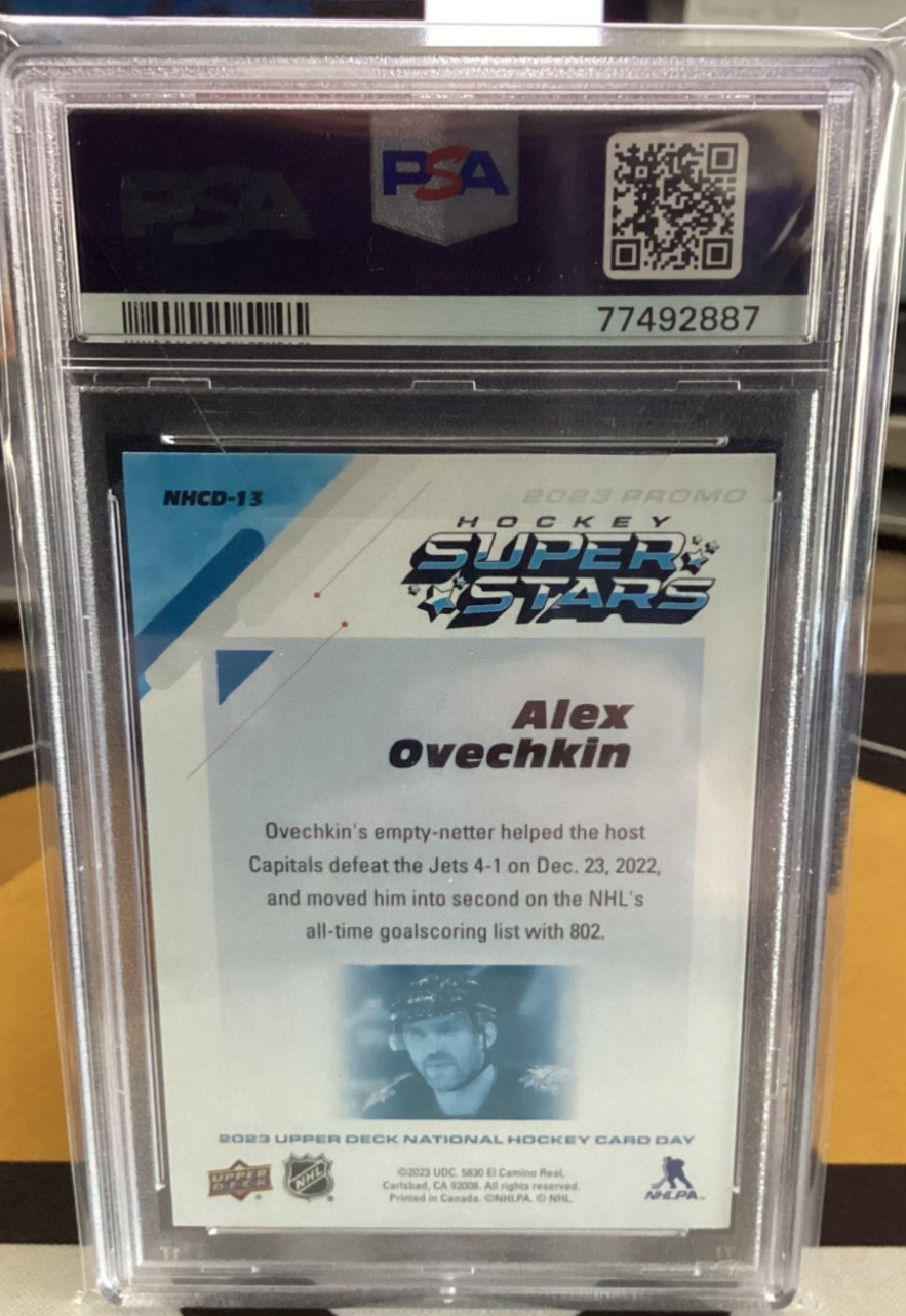 2023 Upper Deck Alex Ovechkin #NHCD-13 PSA 10 National Hockey Card Day view 2