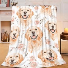 Golden Retriever Blanket Funny Dog Decor 40" 50"for kids Funny Golden Retriever