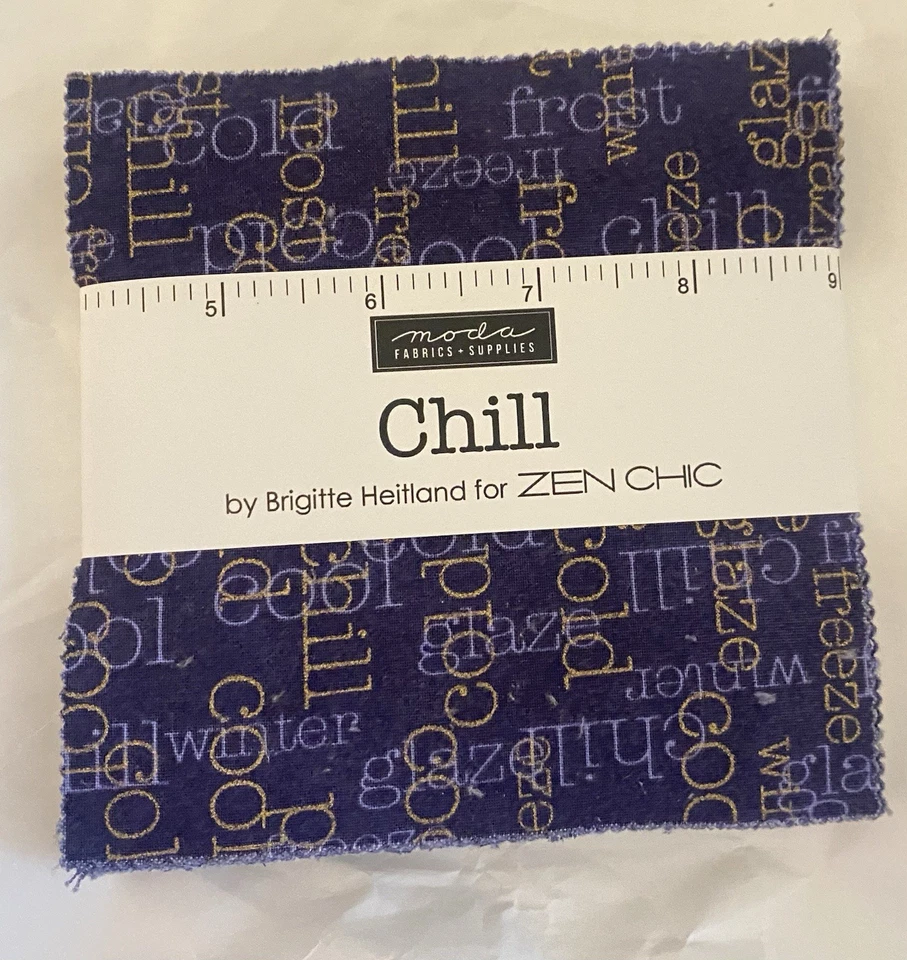 Moda Fabrics CHILL BY ZEN CHIC CHARM PACK 5” SQUARES 42 PIECES COTTON - Image 2 of 2
