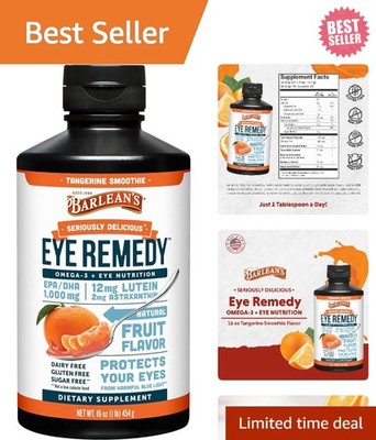 Eye Remedy Liquid: 16 oz Tangerine Omega 3 Supplement with Lutein & Antioxidants