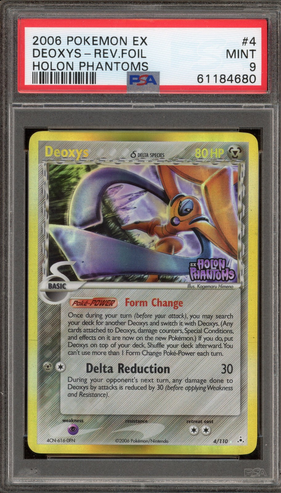Pokemon Deoxys EX Holon Phantoms Reverse Holo Rare #4 PSA 9 Mint