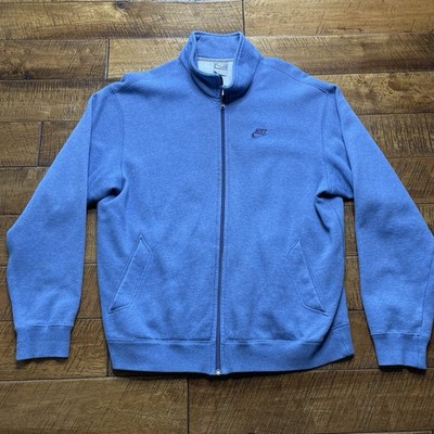 Vintage Y2K Nike Full Zip Sweatshirt Light Blue Sz L UNC RARE Pockets
