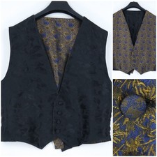 Mens Waistcoat Large Size US 42 Floral Double Sided Formal Dress Vest