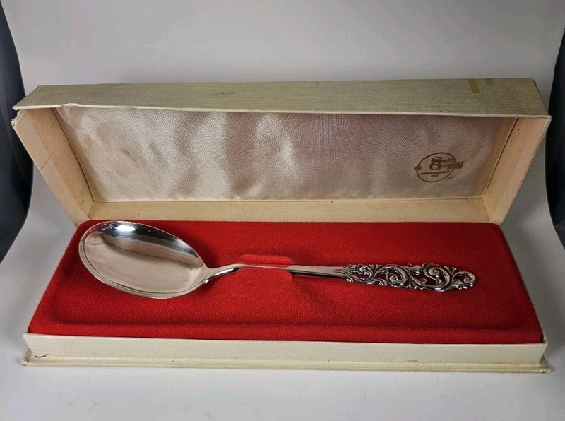 Vtg Norway 830S Silver Serving Spoon Brodrene Mylius Sterling Stein Gundeid RARE