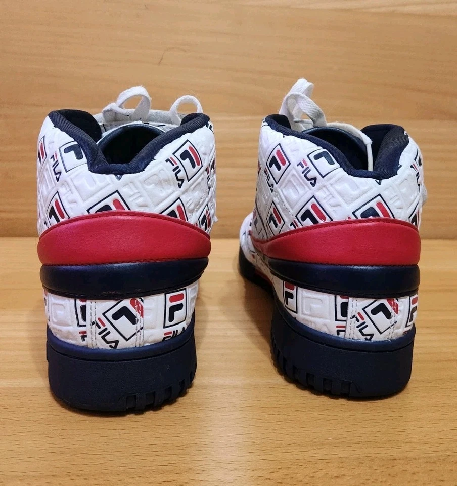 Vintage Fila F-13 High Top Shoes Mens 8 White Strap Lace All Over Print Sneakers - Image 4 of 4