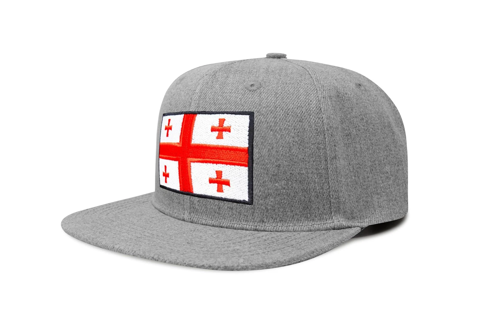 Country Hat, Adjustable Snapback Trucker Baseball Cap (Georgia, Grey Flatbill)