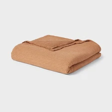 King TENCEL Lyocell Waffle Bed Blanket Brown - Threshold: OEKO-TEX