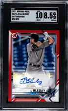 JJ Bleday 2021 Bowman Prospect Auto Red Parallel /5 SGC 10/8.5