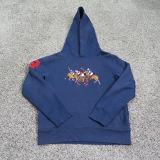 Polo Ralph Lauren Hoodie Boys Medium Triple Pony Equestrian Sweatshirt Youth