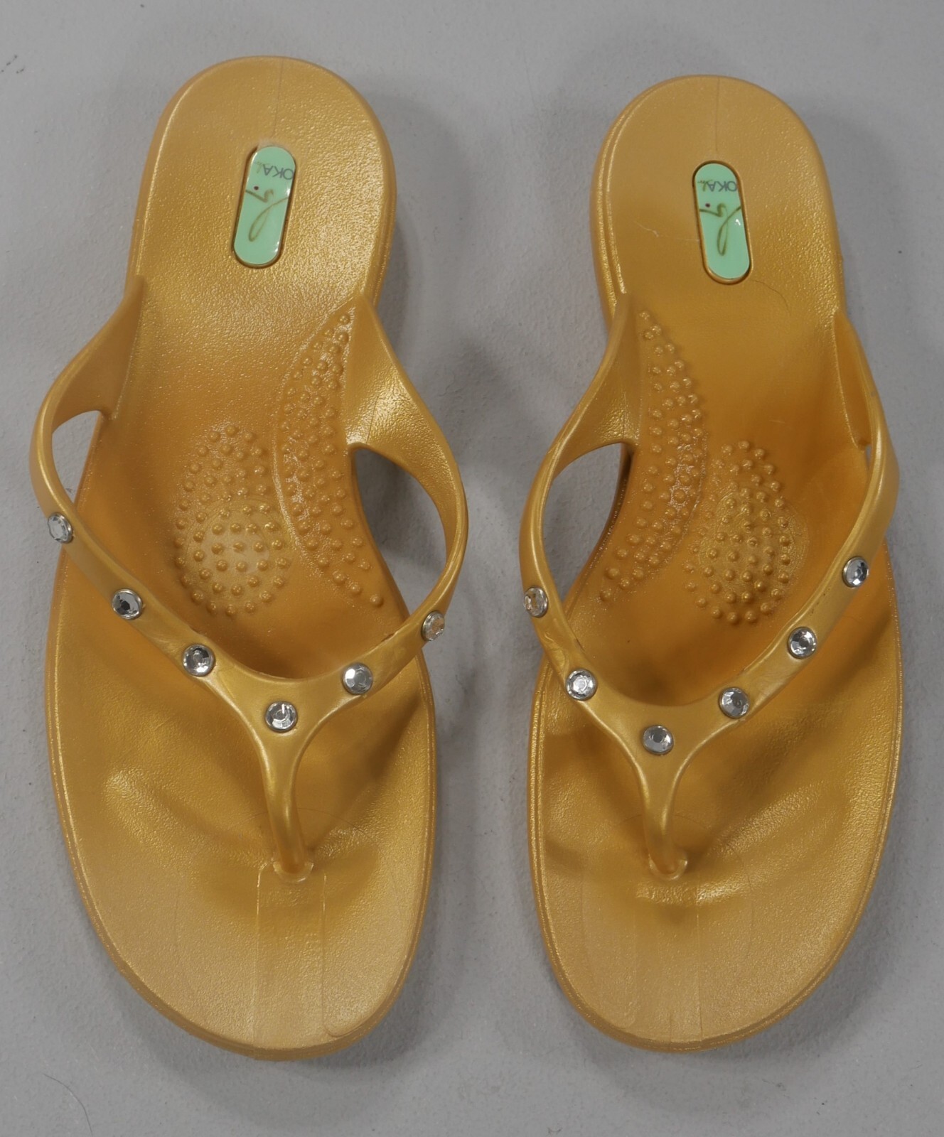 Oka Bee Chloe Beach Sandals Gold Flipflops Flats Rh… Gem
