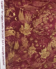 1 1/2 yd Legacy Studios COTTON FABRIC Japanese Garden 42” x 53” Sew Craft Quilt