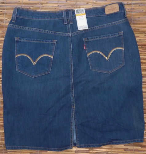 LEVI'S 512 MISSES PERFECTLY SLIMMING COTTON DENIM SKIRT 22" TOP TO HEM LIST $48 - Picture 5 of 5