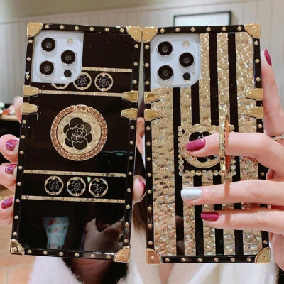 Glitzer Handyhülle Schutz Handy Tasche Silikon Case mit Diamant Halterung Ring - Bild 1 von 4