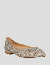 Beautiful Designer BETSEY JOHNSON Jude Rhinestone Ballet Flats Shoes 6.5M