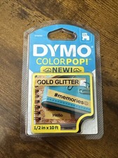 Dymo Colorpop Gold Glitter 1/2" x 10 feet D1 Cartridge New