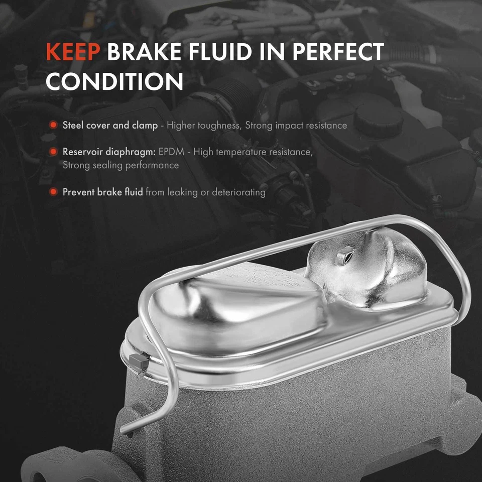 Cilindro maestro de freno con depósito para Ford F-250 1984-1986 F-350 E-250 E-350 Foto 3 de 4