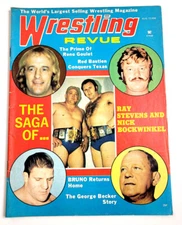 WRESTLING REVUE - AUG 1972 - RAY STEVENS / NICK BOCKWINKEL / BRUNO