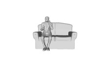 Printle B Homme 060--Businessman Couch Sofa Phone Figure for Dioramas Train Sets