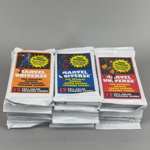 Tarjetas coleccionables Marvel Universe Super Heroes 1990 - 36 paquetes sellados sin abrir NUEVAS - Imagen 6 de 8