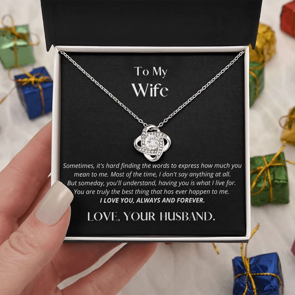 to My Wife Necklace | Anniversary Gift for Wife | Birthday Gift for Wife | Jewelry with Message Card and Gift Box | Partner, Fiancée