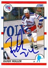 Randy Moller autographed Hockey Card (New York Rangers) 1990 Score #45