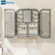 Jewelry Storage Organizer Multi-Use Wall Hanging Double Side Jewelry Box 4 Women