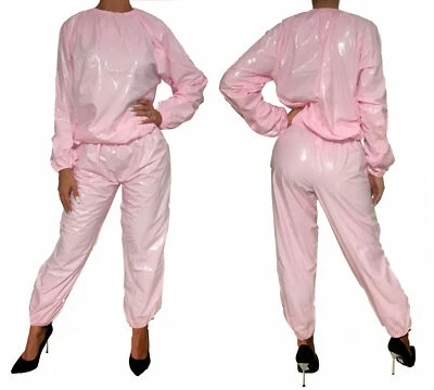 PVC Strampler 20028 Overall Spielanzug Schwitzanzug Windelhose Saunaanzug Rosa