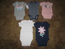 Girls Carter's NWT 5 piece short sleeved bodysuits size 3 months