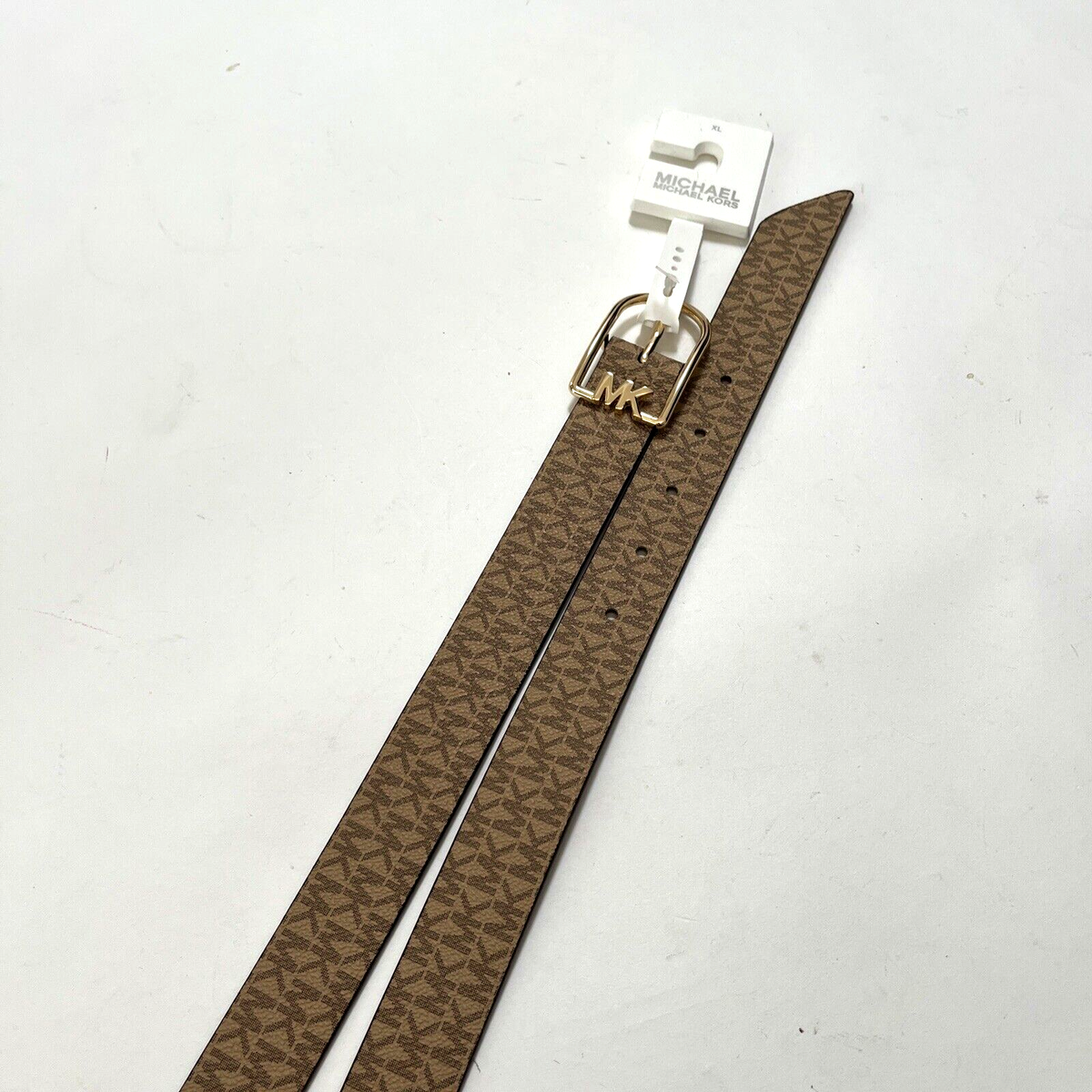 NWT Original MICHAEL KORS Signature Brown Gold Belt X-Large 