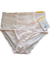 2 WARNER'S No Pinching No Problems Lace Pink Hipster Underwear Size 5 5609J