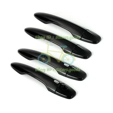 For 14-24 Infiniti Q50 Glossy Pure Piano Black Side Smart Door Handle Cover Trim