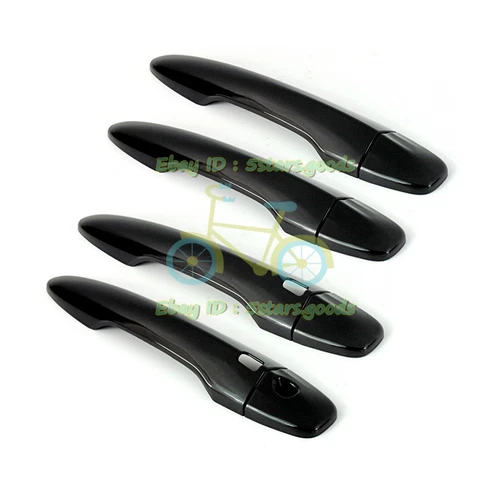 For 14-24 Infiniti Q50 Glossy Pure Piano Black Side Smart Door Handle Cover Trim