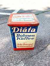 Uralte  Gro&szlig;e Blechdose Di&auml;ta Bohnen Kaffee ca. 36 cm x ca. 25 cm x ca. 18 cm