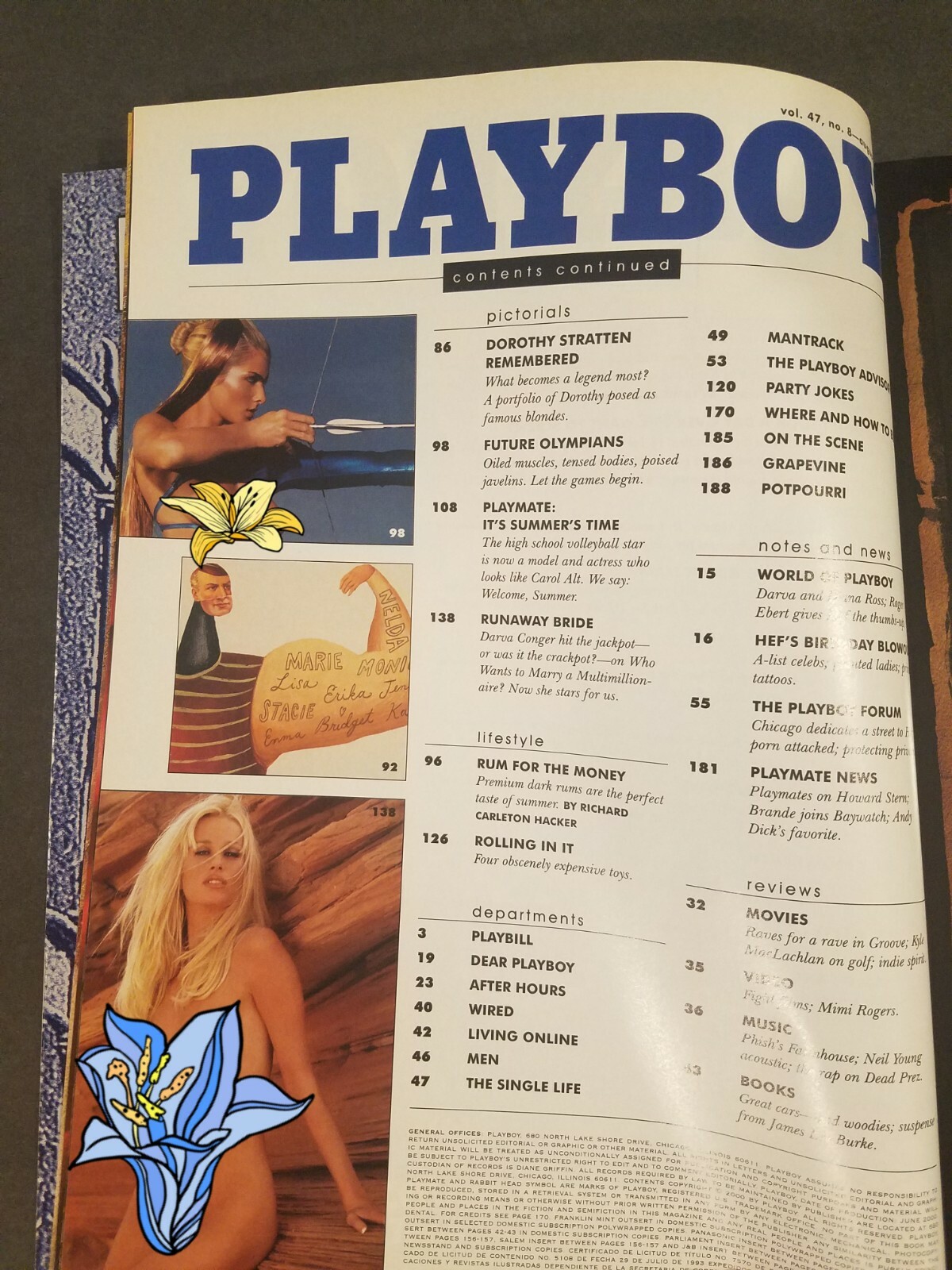 PLAYBOY MAGAZINE August 2000 Darva Conger Pictorial Playmate Centerfold