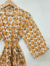 Indian Handcrafted Cotton Kimono Bathrobe   Lightweight  Printed