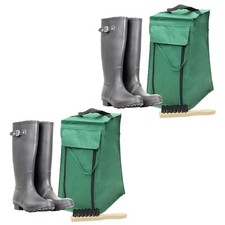 2 x Wellington Muddy Boot Bags Welly Storage Hunting Fishing Camping & 2 Brushes