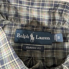 Ralph Lauren Shirt Mens S Green Blue Plaid Slim Fit Stretch Oxford Button Down