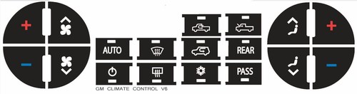 GM CHEVROLET Button Decals BUTTON REPAIR DECALS GM 07-14 TAHOE TRAVERSE ECT - Picture 2 of 2