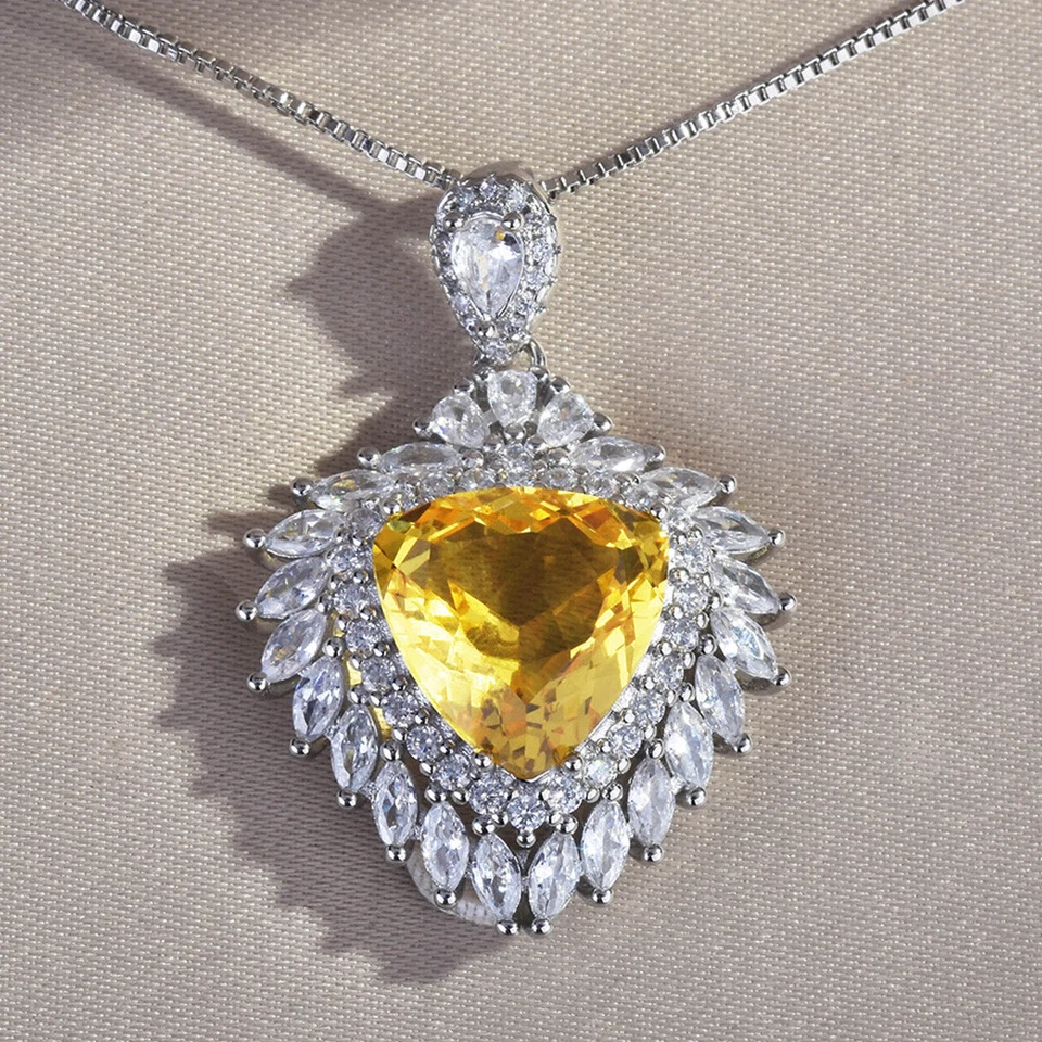 Mujer Regalo Navidad Mezcla Color Brasil Topacio Citrino Piedras Preciosas Collar Colgante Plata Foto 2 de 4