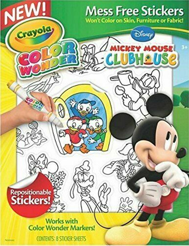 Crayola Color Wonder Mickey Mouse Clubhouse Mess Stickers 8 Sheets 047 ...