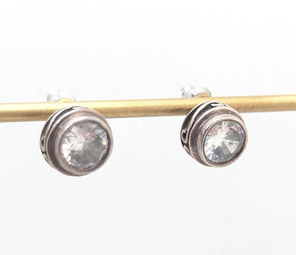 Aretes retirados de plata esterlina Silpada raros vintage diamantes de imitación circonita cúbica rollo Foto 2 de 4