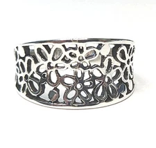 .925 Sterling Silver Plumeria Flower Power Hippy Band Fashion Ring Size 5-10 NEW