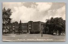 Braham Minnesota Public School Missent Stamp RPPC Real Photo Postcard